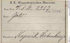 Etiketten zu Gold (NHMW-MIN-Aa2534)